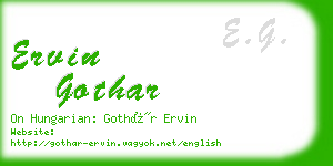 ervin gothar business card